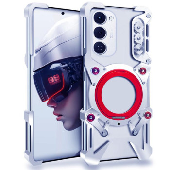 Чехол Escase с поворотным держателем на Tecno Spark 40 Pro+ — серебристый