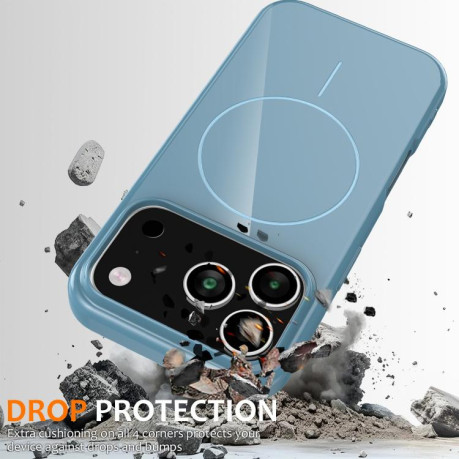 Противоударный чехол Glossy TPU Shockproof MagSafe на iPhone 17 Pro - синий