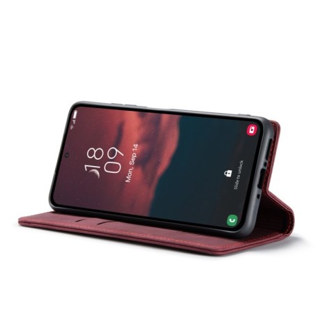 Кожаный чехол CaseMe-013 Multifunctional на Samsung Galaxy A54 - винно-красный