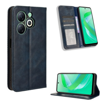 Чехол-книжка Magnetic Buckle Retro Crazy Horse Texture на Infinix Smart 8 - синий