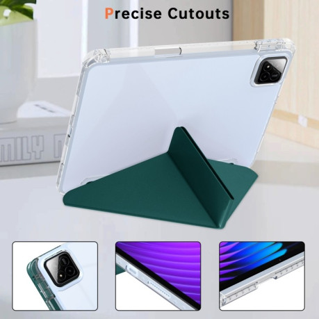 Чехол-книжка Clear Acrylic Demation Leather для Xiaomi Pad 7 / 7 Pro - зеленый