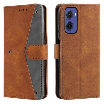 Чохол-книжка Nail Skin Feel Stitching Calf Texture Leather для Motorola Moto G05 - коричневий