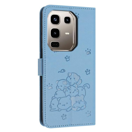 Чохол-книжка Embossed Kitten Phone Leather для Infinix Note 50 4G / 50 Pro 4G - синій