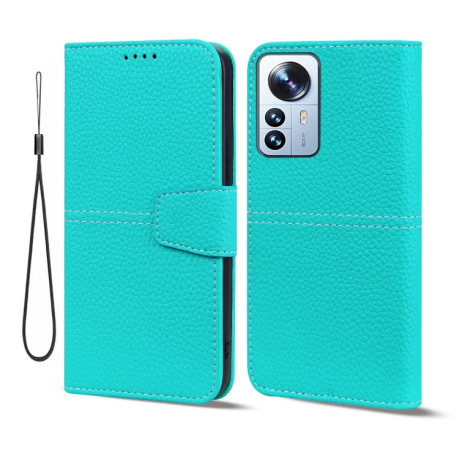 Чохол-книжка Litchi RFID Leather для Xiaomi 12 Pro - блакитний