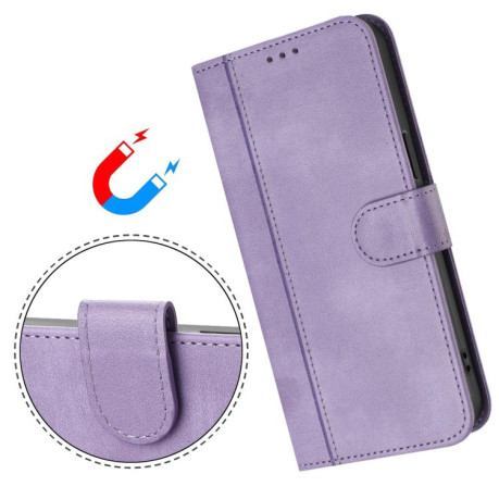 Противоударный чехол Racing Line Splicing Buckle Retro Leather для Realme GT 7 Pro - фиолетовый