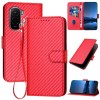 Чохол-книжка Carbon Fiber Texture на Xiaomi Poco M7 4G 169mm - червоний