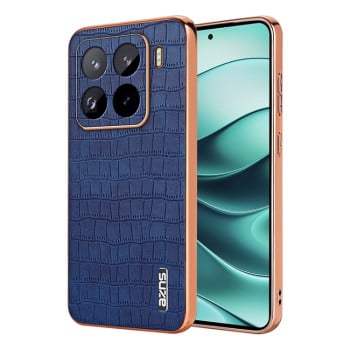 Чохол AZNS металізована рамка Electroplated Frame фактура &quot;крокодил&quot; на Xiaomi 15 Pro - синій