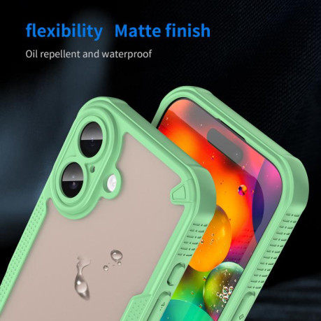 Противоударный чехол Armor Glaze PC Hybrid для iPhone 17 - зеленый