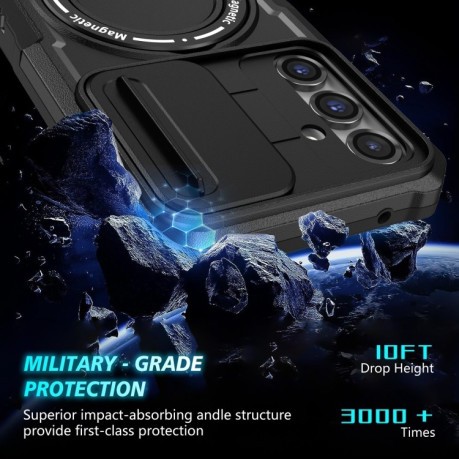 Противоударный чехол Sliding Camshield Magsafe Holder для Samsung Galaxy S23 FE 5G - черный