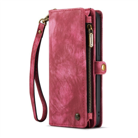 Чехол-кошелек CaseMe 008 Series Zipper Style на iPhone 15 Plus - красный