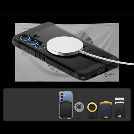 Оригинальный чехол Spigen Tough Armor Mag (Magsafe) для Samsung Galaxy S25 - Black