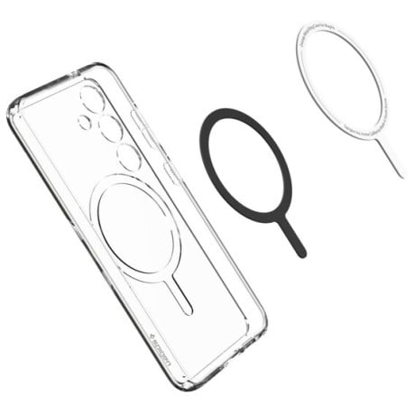 Оригинальный чехол Spigen Crystal Hybrid OneTap Ring MagSafe для Samsung Galaxy S24 - White