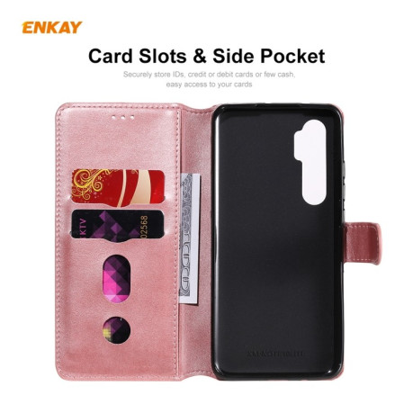 Чохол-книжка ENKAY Hat-Prince на Xiaomi Mi Note 10 Lite - рожевий