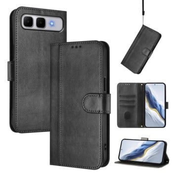 Чехол-книжка Line Splicing эко-кожа Ретро для Infinix Smart 10 Plus — чёрный