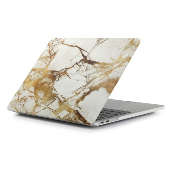 Мраморный Чехол Soft Touch Marble Water Stick для Macbook Pro 16 - золотой