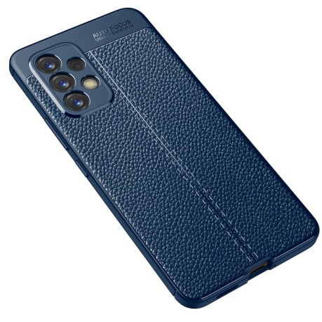 Противоударный чехол Litchi Texture на Samsung Galaxy A53 5G - синий