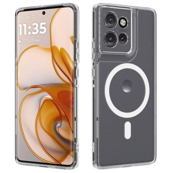 Протиударний чохол Clear Case з MagSafe гібрид твердого та м'якого матеріалу для Motorola Edge 50 Neo - прозорий