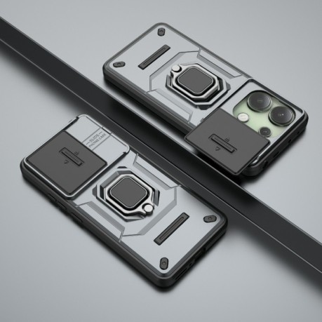 Противоударный чехол Sliding Camshield для Xiaomi Redmi Note 13 4G Global - серый