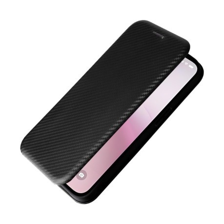 Чехол-книжка Carbon Fiber Texture на iPhone 16e - черный