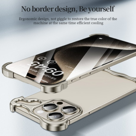 Противоударный чехол Frameless Metal Corner для iPhone 15 Pro - черный