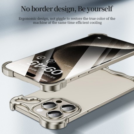 Протиударний чохол Frameless Metal Corner для iPhone 15 Pro - фіолетовий