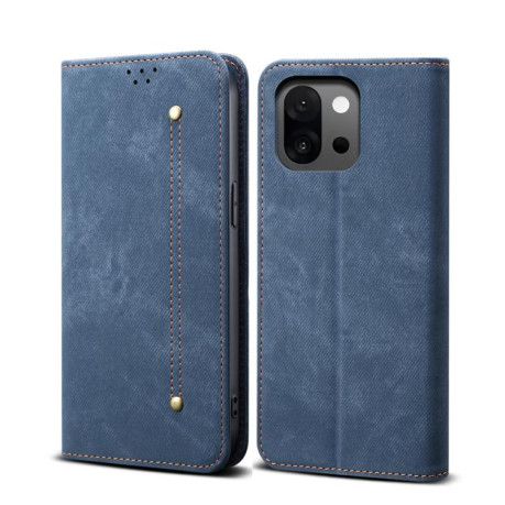 Чехол книжка Denim Texture Casual Style на OnePlus 13T - синій
