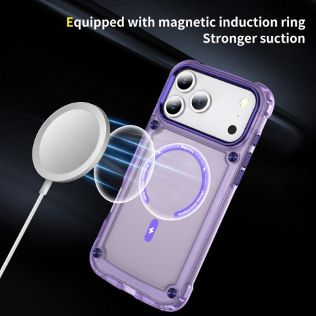 Противоударный чехол Skin Feel TPU + PC MagSafe Magnetic для iPhone 17 Pro Max - фиолетовый