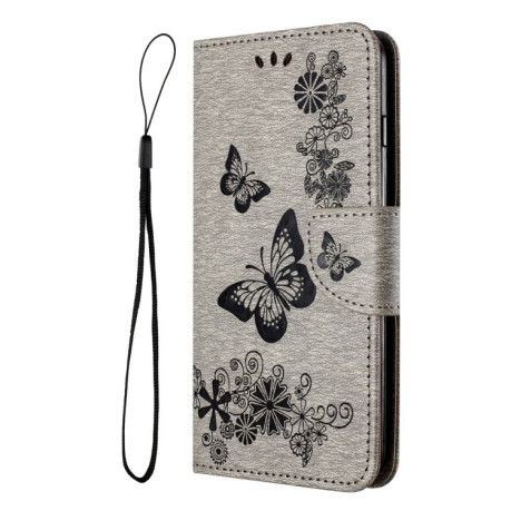Чехол-книжка Embossed Butterfly для Samsung Galaxy A05s - серый
