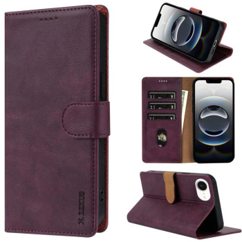 Чехол-книжка NBEKUS CSJ-P1 Solid Color Leather на iPhone 16e - винно-красный