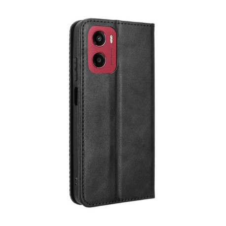 Чохол-книжка Magnetic Buckle Retro Crazy Horse Texture на Motorola Moto G05/E15 4G - чорний