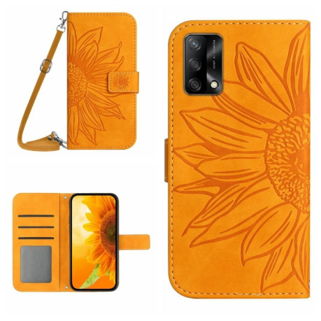 Чехол-книжка Skin Feel Sun Flower для OPPO A74 4G - желтый