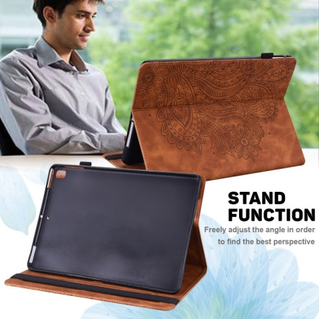 Чохол-книжка Embossed Tiger Pattern Leather для Xiaomi Redmi Pad SE 8.7 - коричневий