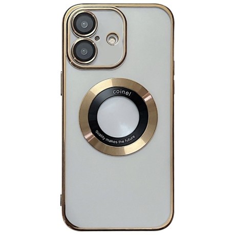 Противоударный чехол Electroplating (Magsafe) для iPhone 16 - золотой