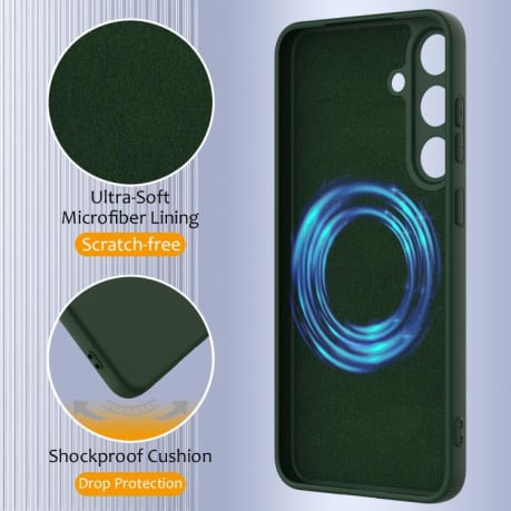 Силіконовий чохол Shockproof Silicone з Magsafe на Samsung Galaxy S25 FE 5G - зелений