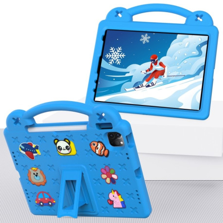 Противоударный чехол Handle Kickstand Children EVA для iPad 11(2025)/iPad 10.9 (2022) - синий