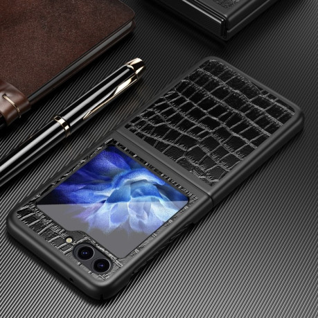 Протиударний чохол Crocodile Texture Leather Folding для Samsung Galaxy Flip 5 - синій