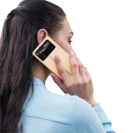 Чехол- книжка DUX DUCIS Skin Pro Series на Xiaomi Poco X4 Pro 5G - золотой
