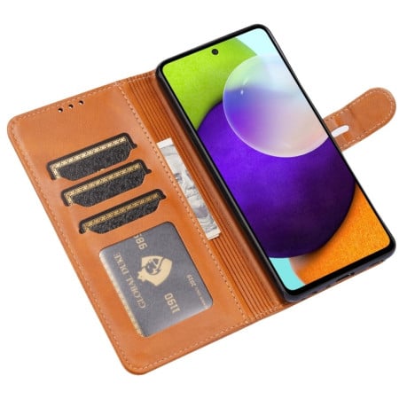 Чехол-книжка Happy Cat Pattern на Samsung Galaxy A26 5G / A17 5G - желтый