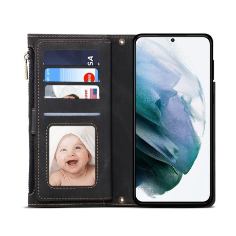 Чохол-гаманець Retro Frosted для Samsung Galaxy S22 5G - чорний