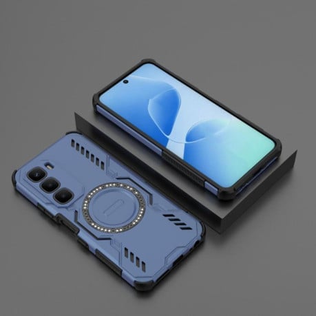 Противоударный чехол Butterfly Armor с MagSafe на Infinix Hot 60 Pro 4G Global - синий