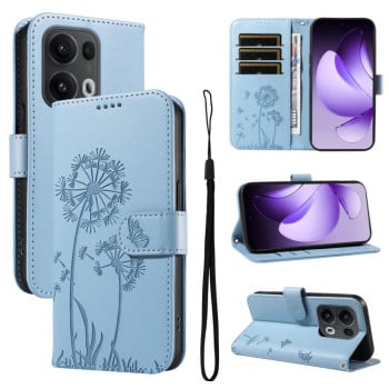 Чехол-книжка Dandelion Embossed Pattern Flip Leather для OPPO Reno13 Pro Global - голубой