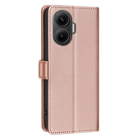 Чехол-книжка Litchi Texture RFID Anti-theft Leather для Xiaomi Poco F7 5G - золотой