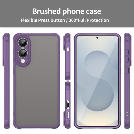 Чехол Fan Dun Series TPU Hybrid PC Frosted на Samsung Galaxy S25 Edge 5G - фиолетовый