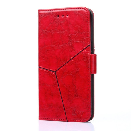 Чехол-книжка Geometric Stitching для iPhone XR - красный
