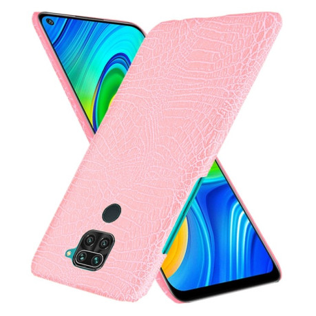 Ударопрочный чехол Crocodile Texture на Xiaomi Redmi Note 9 / Redmi 10X - розовый