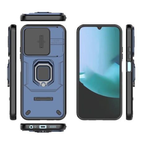Противоударный чехол Sliding Camshield на Xiaomi Redmi 15C 5G / 4G EU 173mm - синий