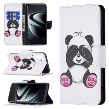 Чохол-книжка Colored Drawing Pattern для Samsung Galaxy S22 Plus 5G - Panda