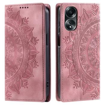 Чехол-книжка с тиснением “Totem” на OPPO A58 4G - розовое золото