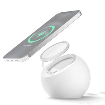 Силіконовий магнітний зарядний тримач Pellet Magsafe для телефону - білий