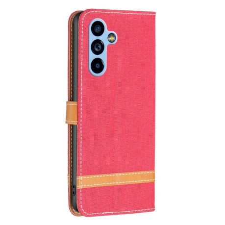 Чохол-книжка Color Matching Denim Texture на Samsung Galaxy A54 5G - червоний